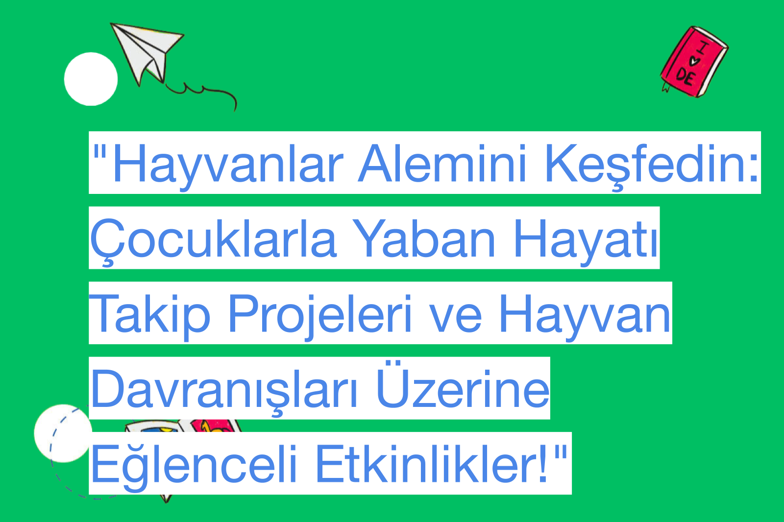 "Hayvanlar Alemini Keşfedin: Çocuklarla Yaban Hayatı Takip Projeleri ve Hayvan Davranışları Üzerine Eğlenceli Etkinlikler!"