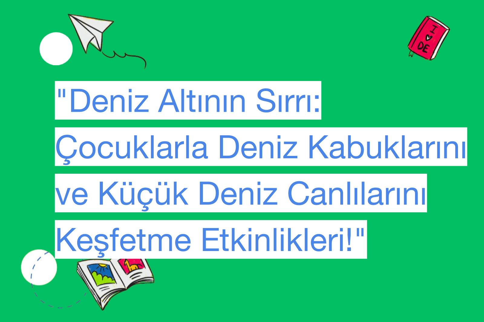 "Deniz Altının Sırrı: Çocuklarla Deniz Kabuklarını ve Küçük Deniz Canlılarını Keşfetme Etkinlikleri!"